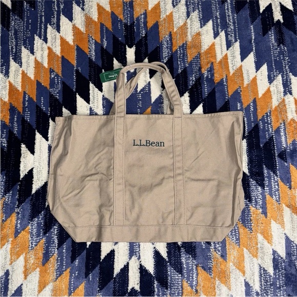 LL Bean Grocery Tote Bag Cotton Almond Beige Japan Exclusive New NWT